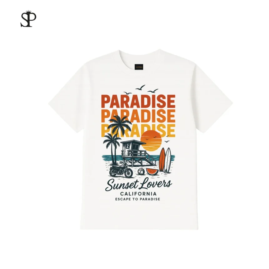 Áo Thun Paradise Mùa Hè, Cotton 250GSM
