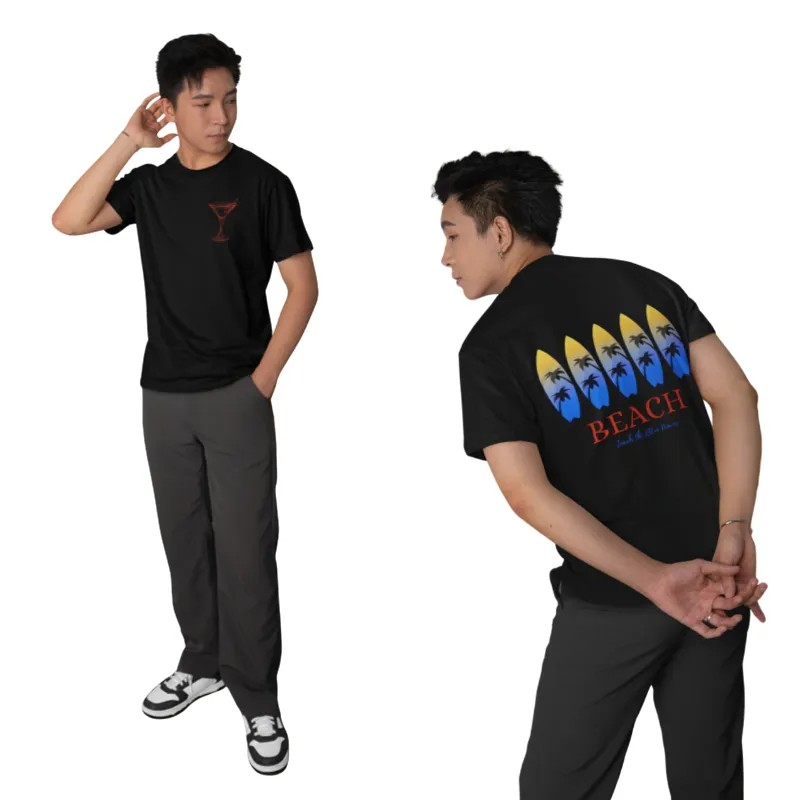 Người mẫu mặc áo thun Beach