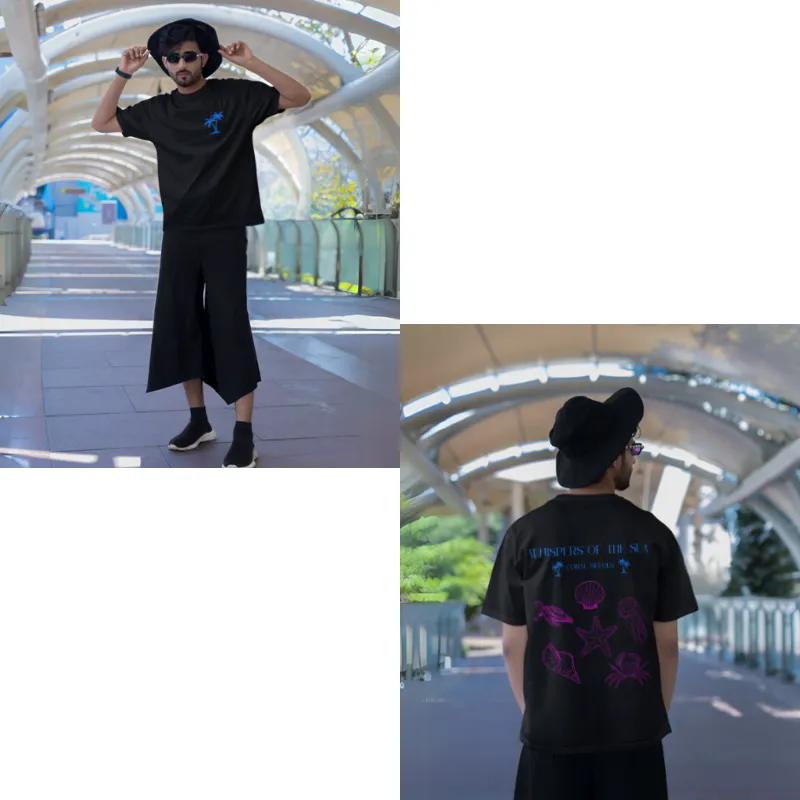 Người mẫu mặc áo thun Coral Melody