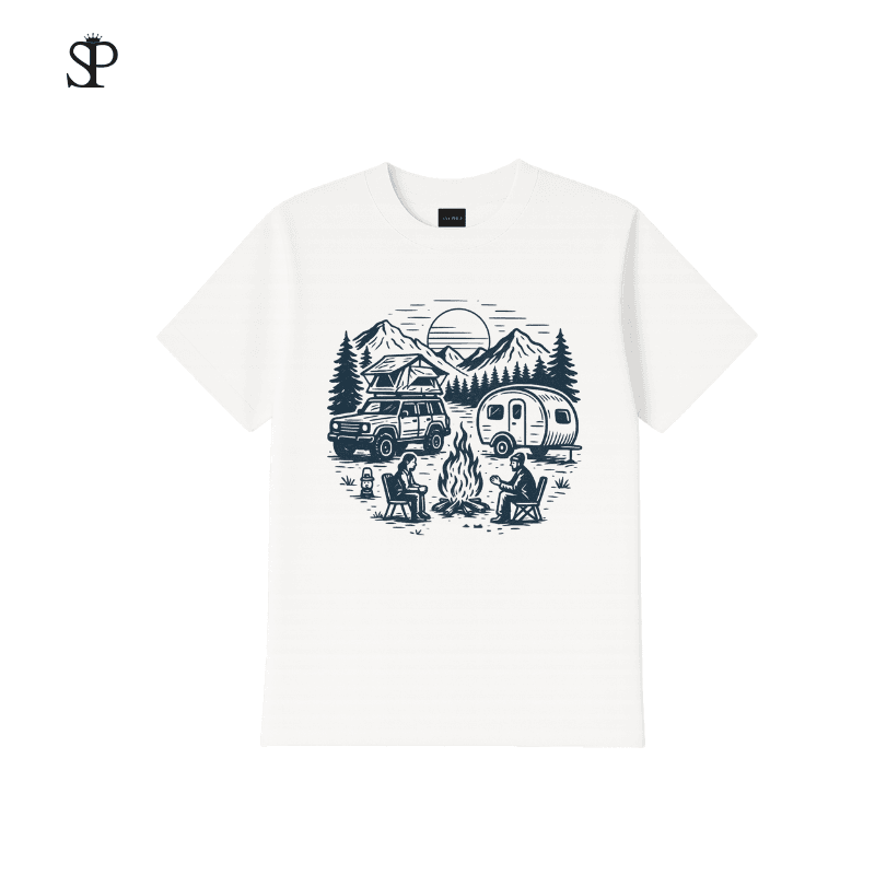 Áo Thun Mountain Campfire Mùa Hè | Cotton 250GSM