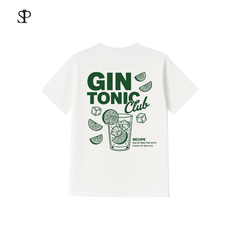 Áo Thun Gin Tonic Club Mùa Hè, Cotton 250GSM