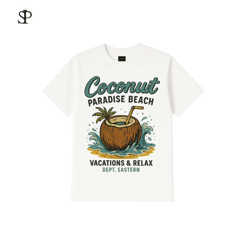 Áo Thun Coconut Paradise Mùa Hè | Cotton 250GSM