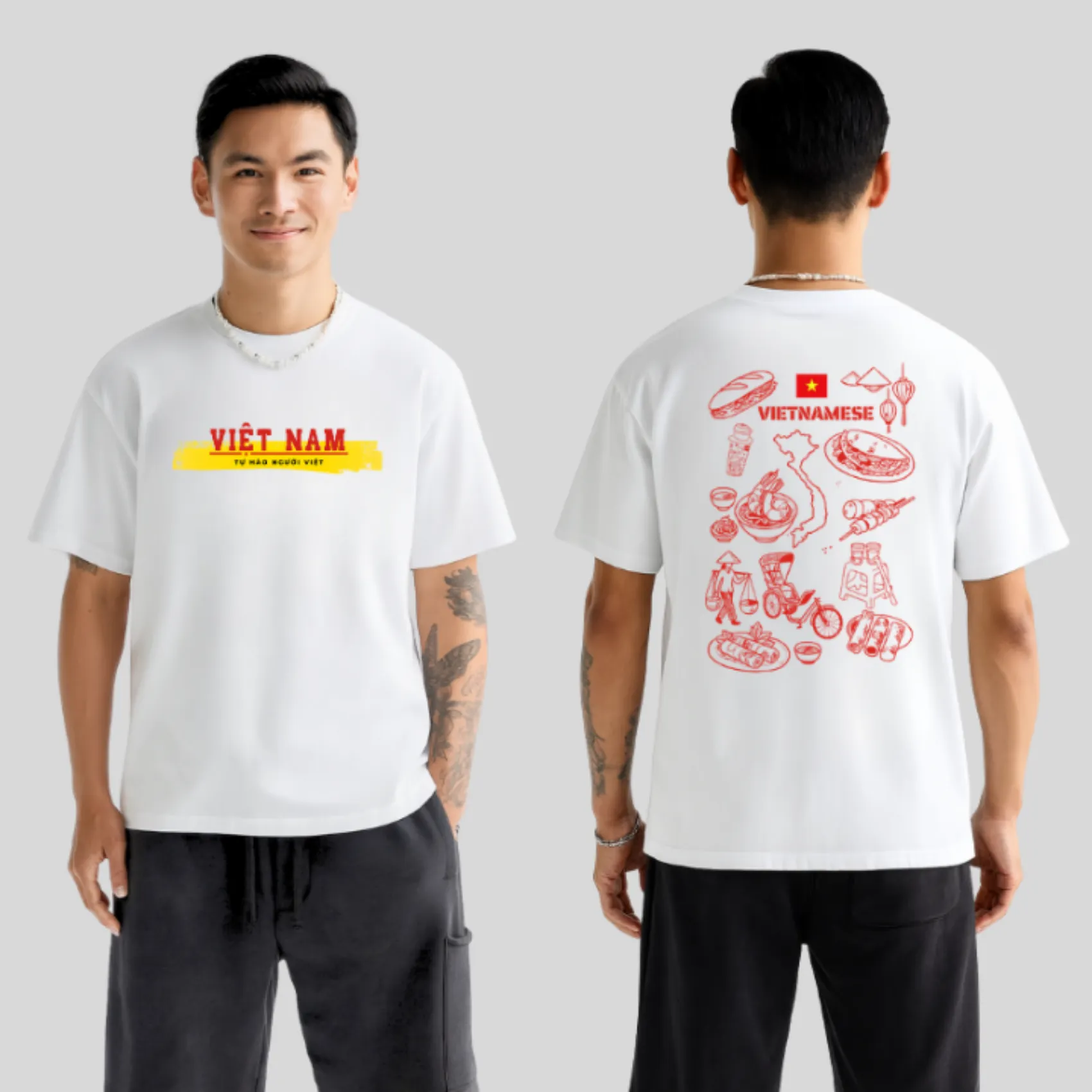 Người mẫu mặc áo thun Tự Hào Việt Nam