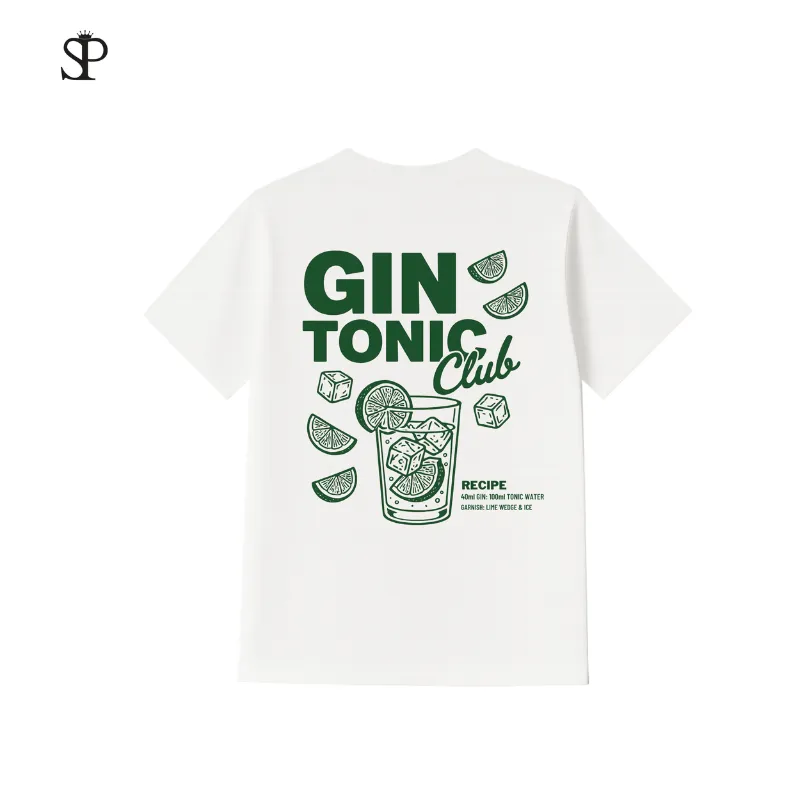 Áo Thun Gin Tonic Club Mùa Hè, Cotton 250GSM