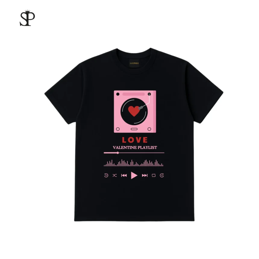 Áo Thun Playlist LOVE, 100% Cotton 250GSM